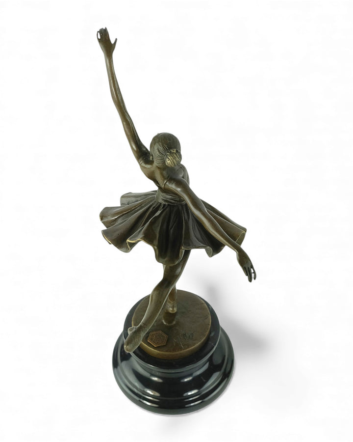 Graceful bronze sculpture of a dancing ballerina