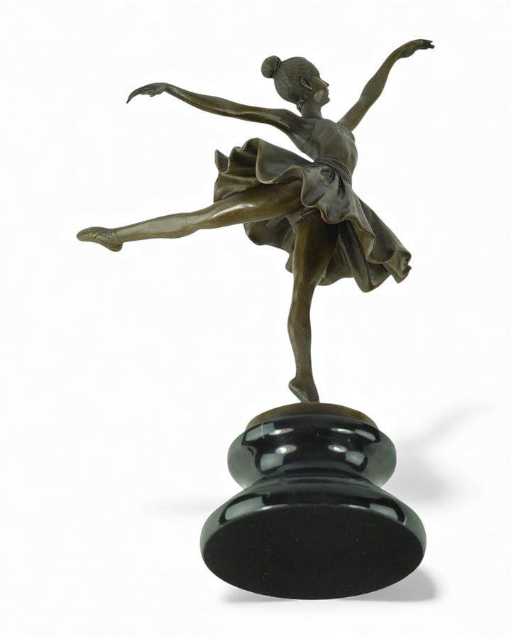Graceful bronze sculpture of a dancing ballerina