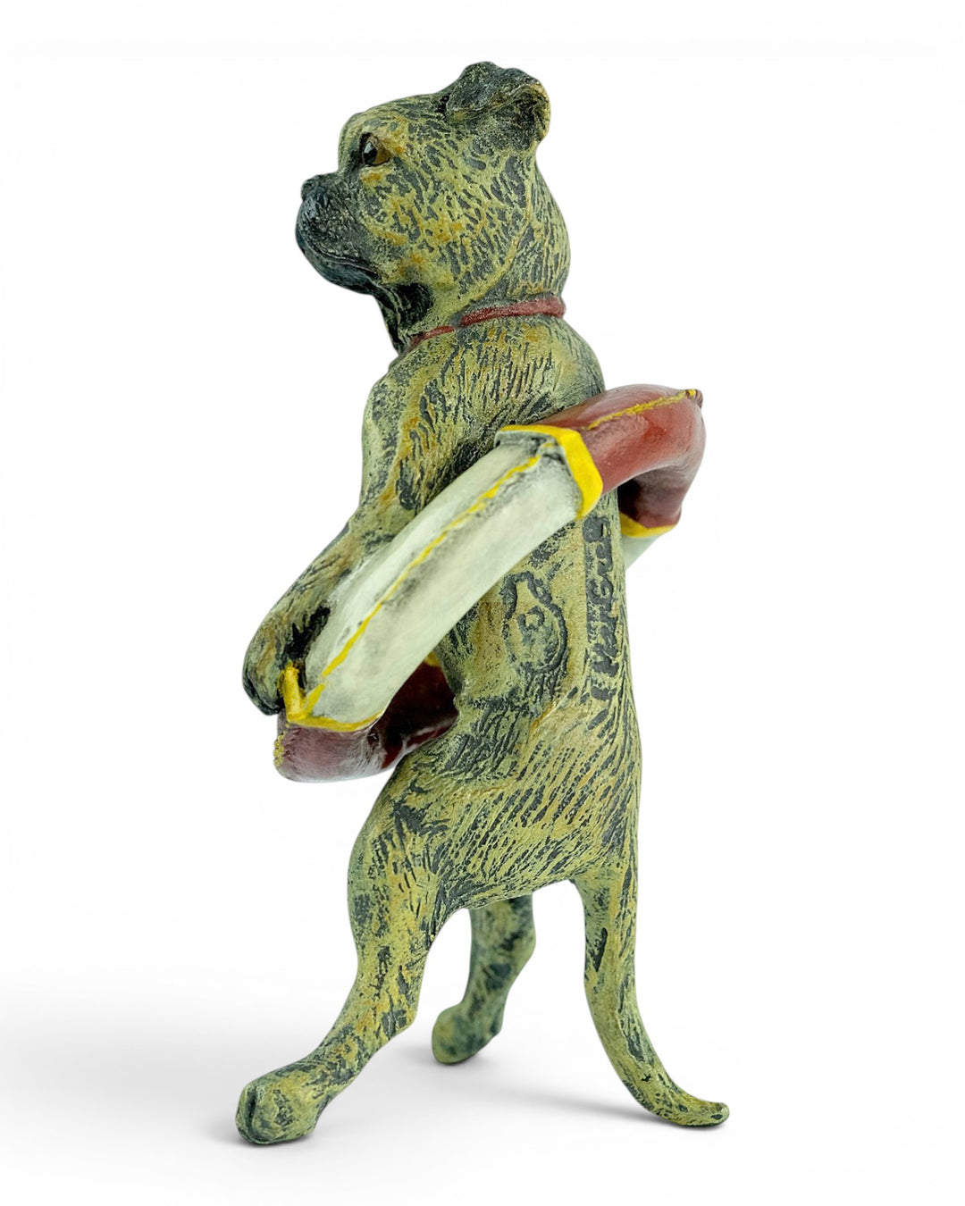 Vienna Bronze Sculpture of a Pug with a Lifebuoy