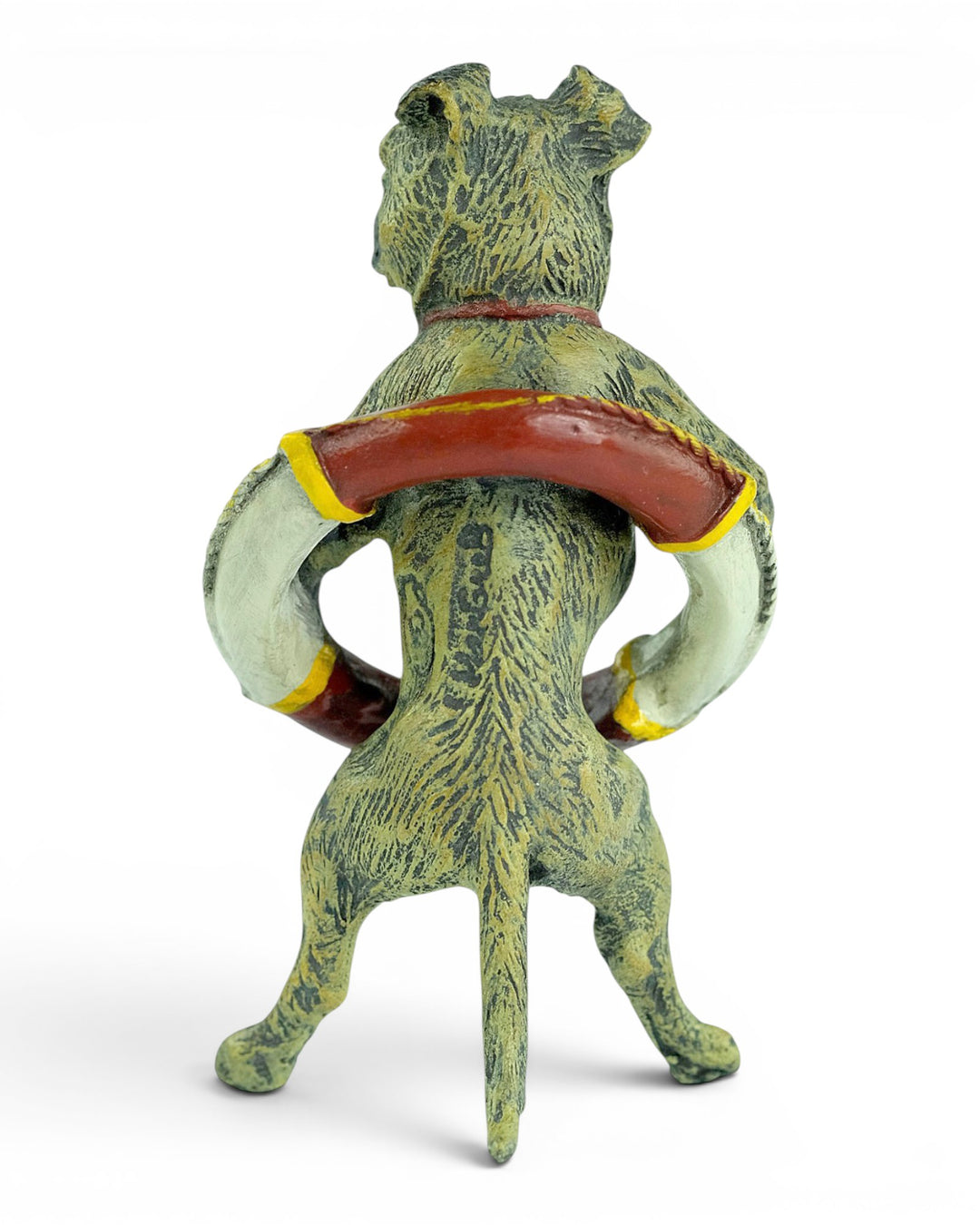 Vienna Bronze Sculpture of a Pug with a Lifebuoy