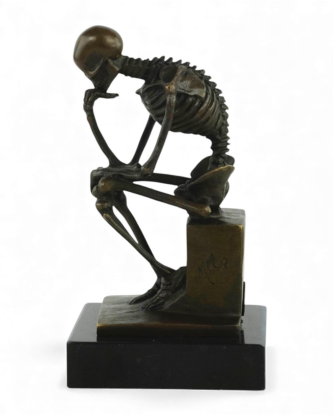 Bronzeskulptur eines skelettierten Denkers (mittel)