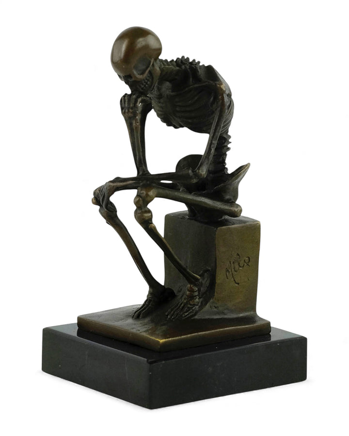 Bronzeskulptur eines skelettierten Denkers (mittel)
