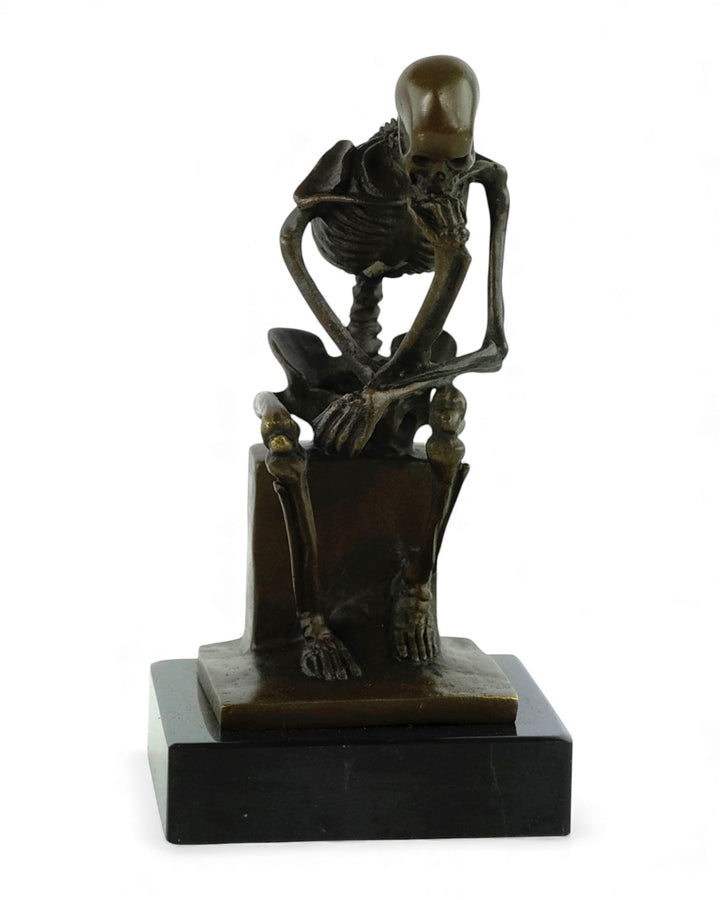 Bronzeskulptur eines skelettierten Denkers (mittel)