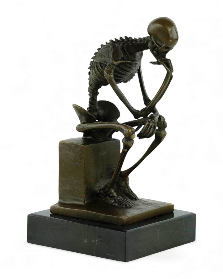 Bronzeskulptur eines skelettierten Denkers (mittel)