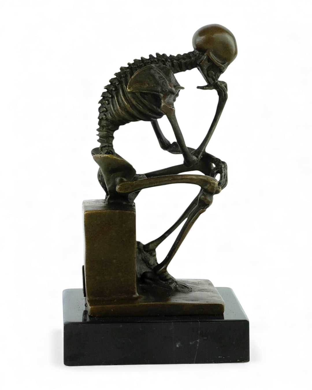 Bronzeskulptur eines skelettierten Denkers (mittel)