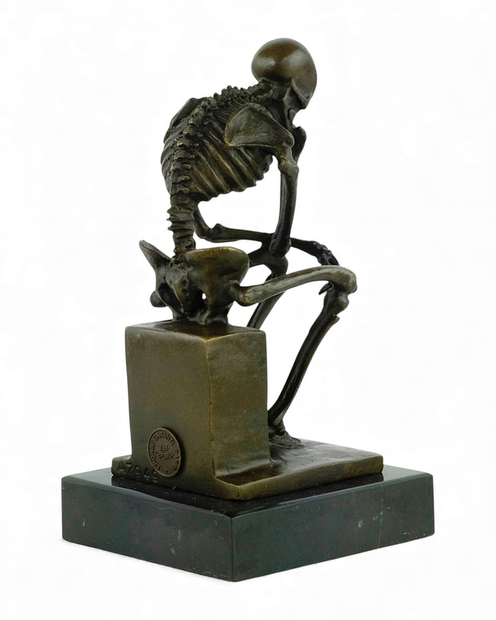 Bronzeskulptur eines skelettierten Denkers (mittel)