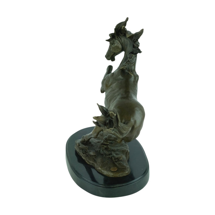 Bronze sculpture of a galloping horse