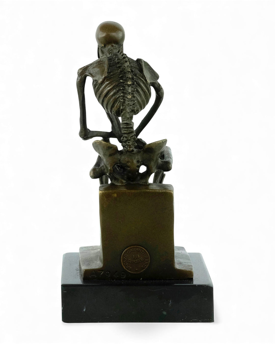 Bronzeskulptur eines skelettierten Denkers (mittel)