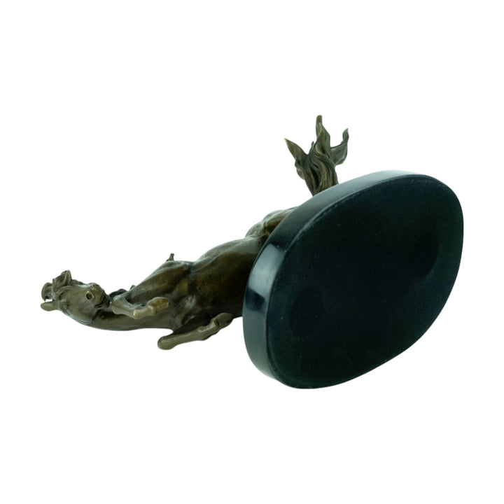 Bronze sculpture of a galloping horse