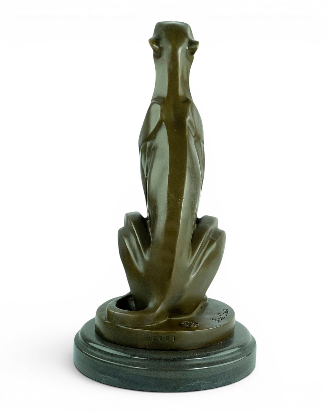 Bronzeskulptur eines sitzenden Geparden im Art Déco-Stil