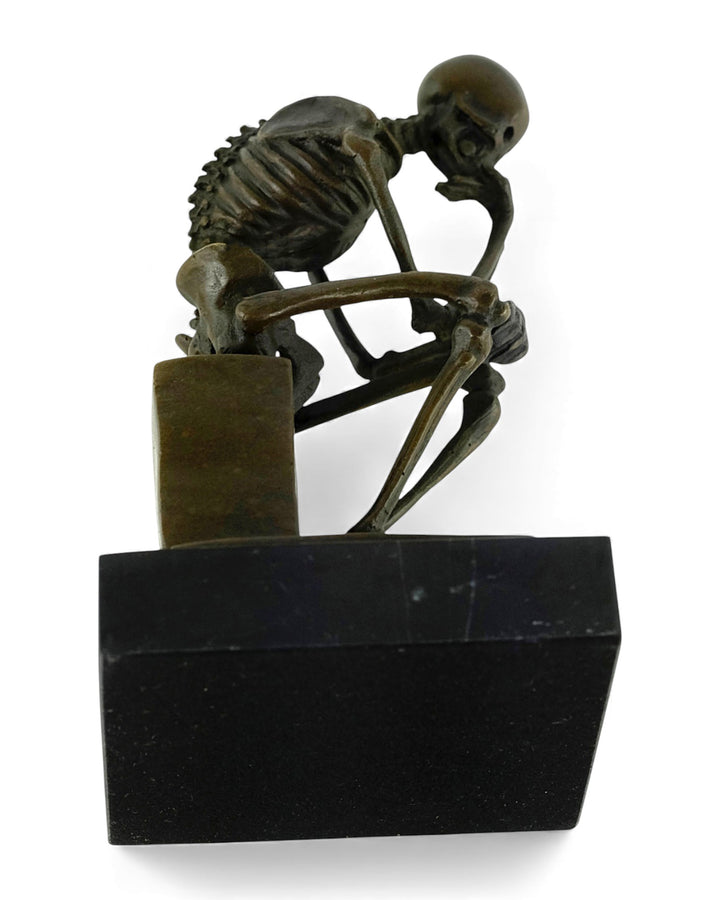 Bronzeskulptur eines skelettierten Denkers (mittel)