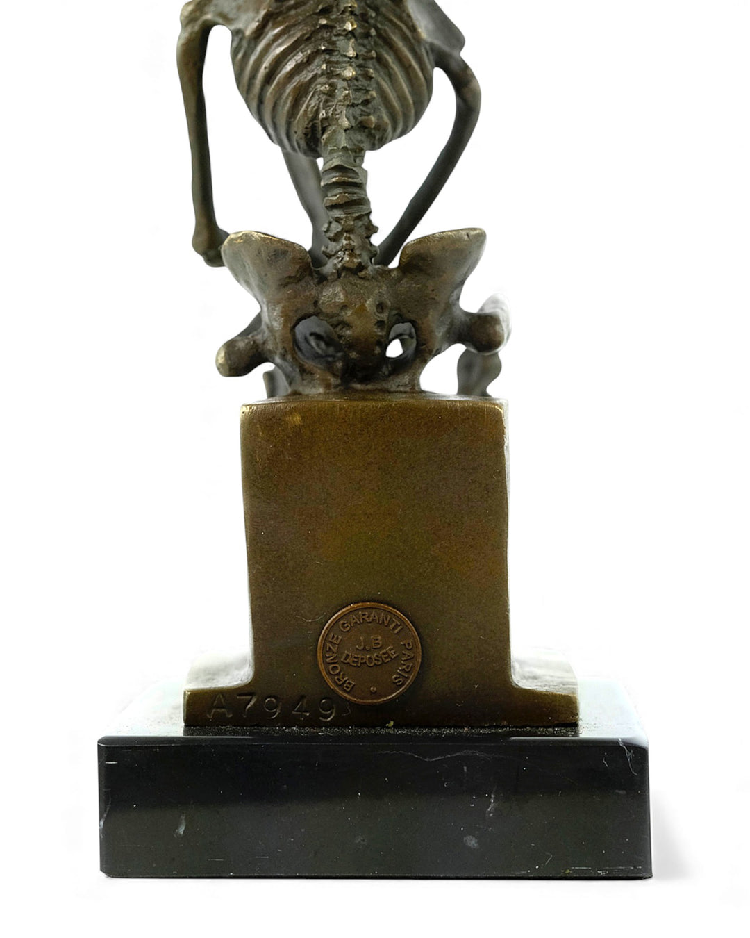 Bronzeskulptur eines skelettierten Denkers (mittel)