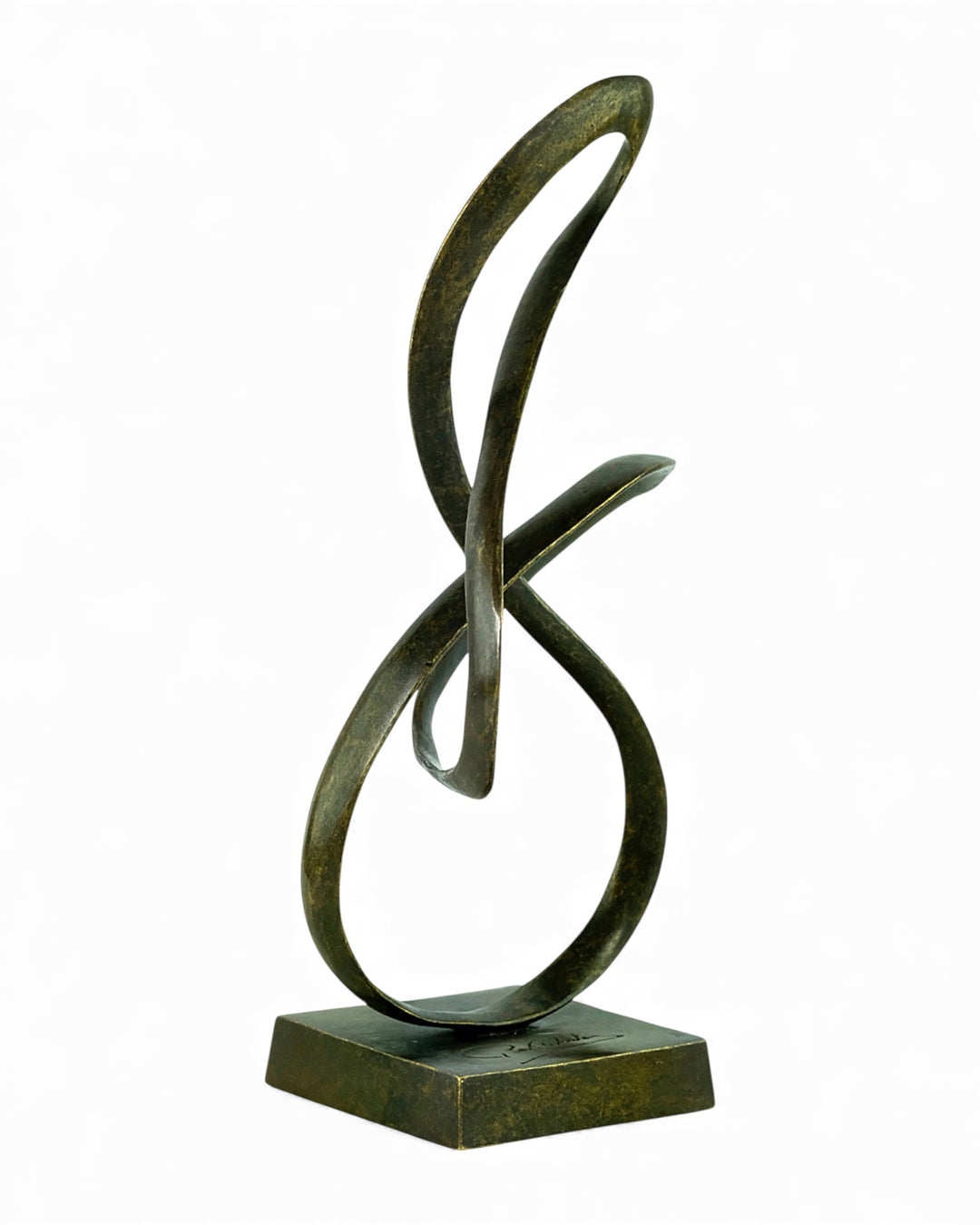 Abstract bronzen beeld dat eeuwigheid voorstelt