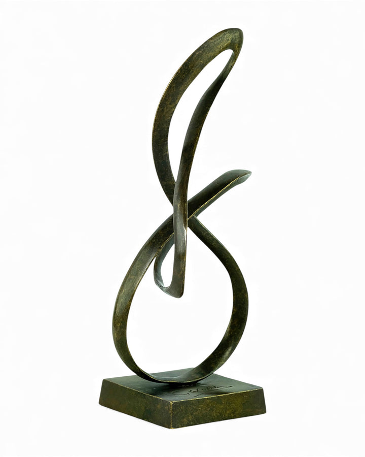 Abstract bronzen beeld dat eeuwigheid voorstelt