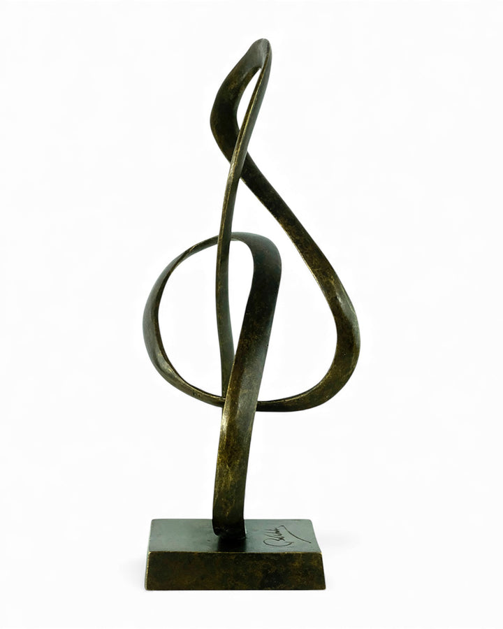 Abstract bronzen beeld dat eeuwigheid voorstelt