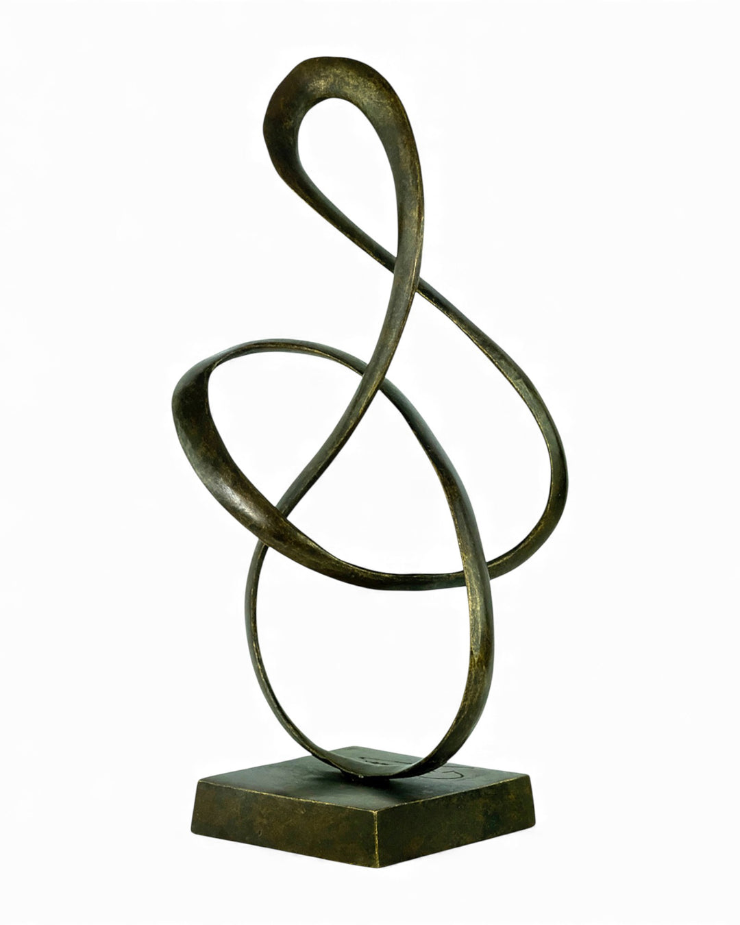 Abstract bronzen beeld dat eeuwigheid voorstelt