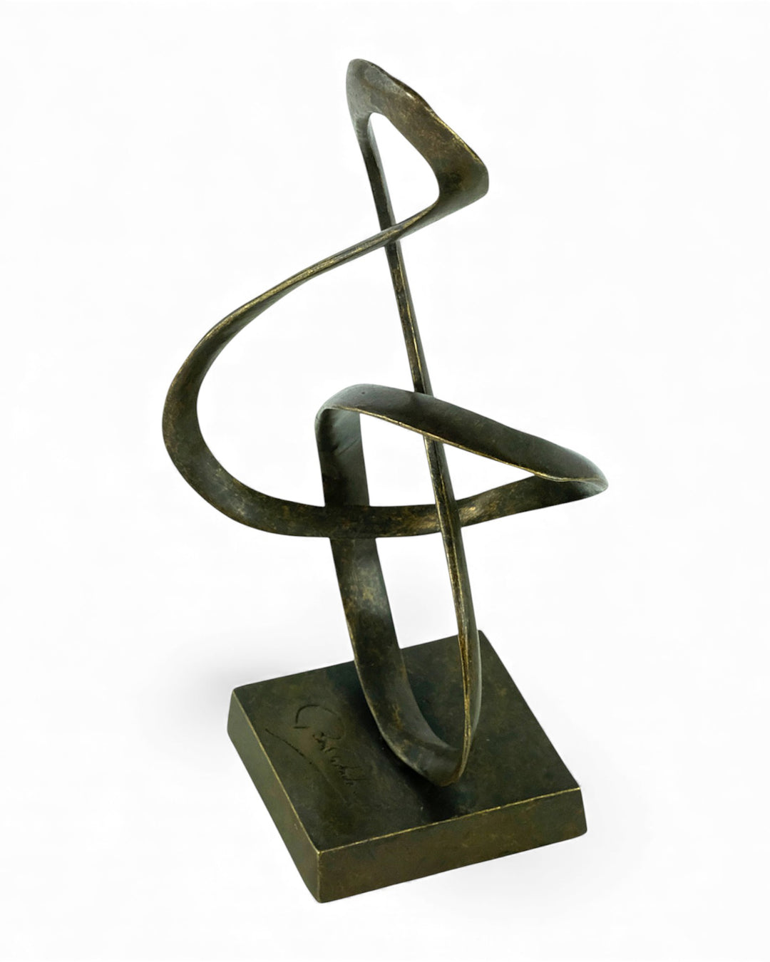 Abstract bronzen beeld dat eeuwigheid voorstelt