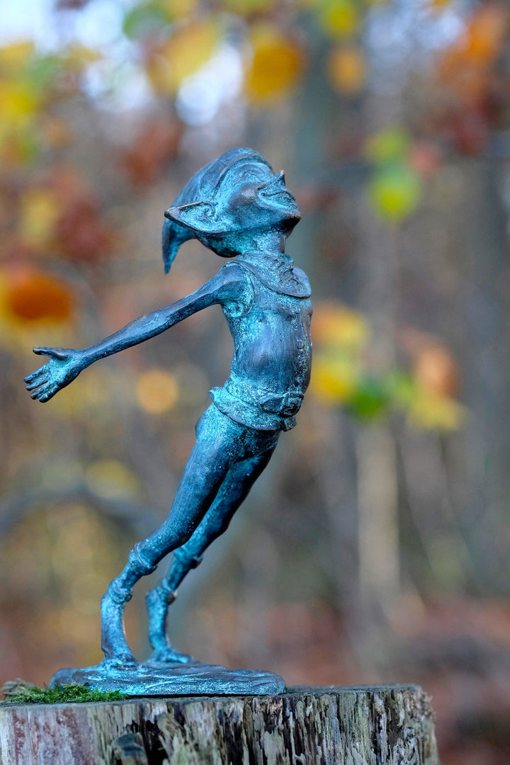 Scultura in bronzo di folletto - Gioia magica