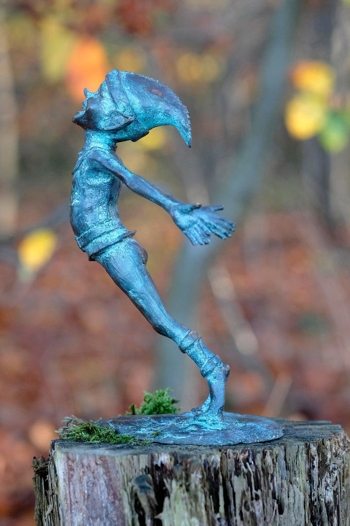 Scultura in bronzo di folletto - Gioia magica
