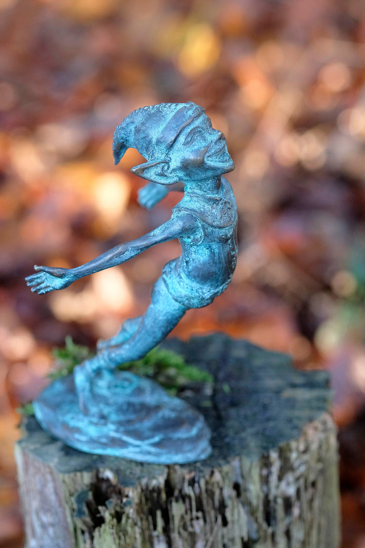 Scultura in bronzo di folletto - Gioia magica