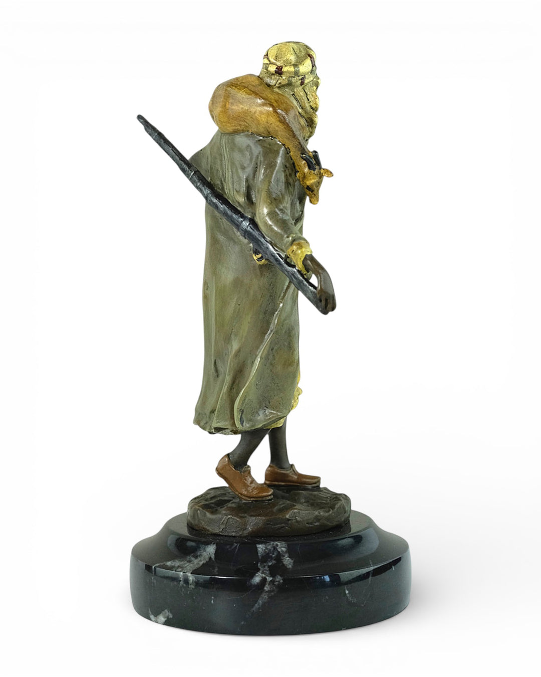 Vienna bronze sculpture of an Arabian hunter with prey