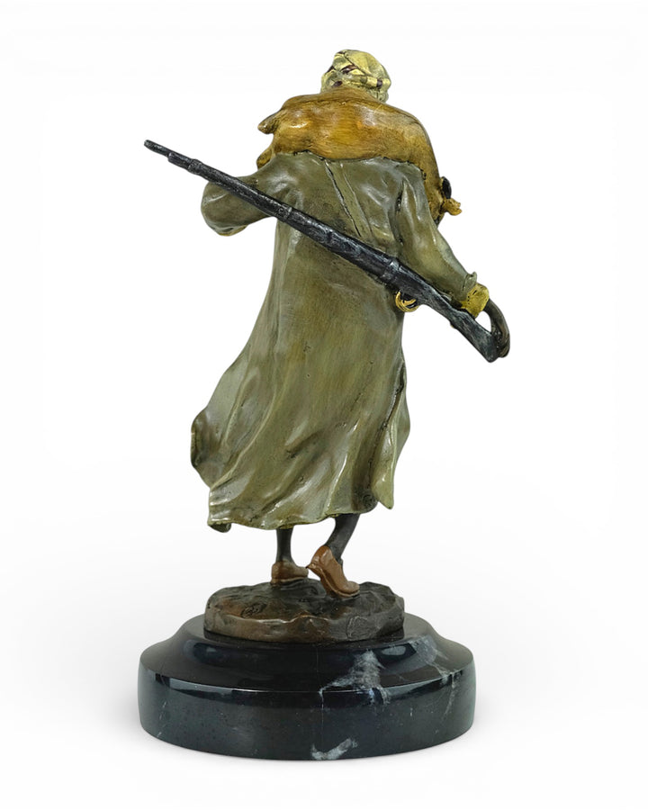 Vienna bronze sculpture of an Arabian hunter with prey