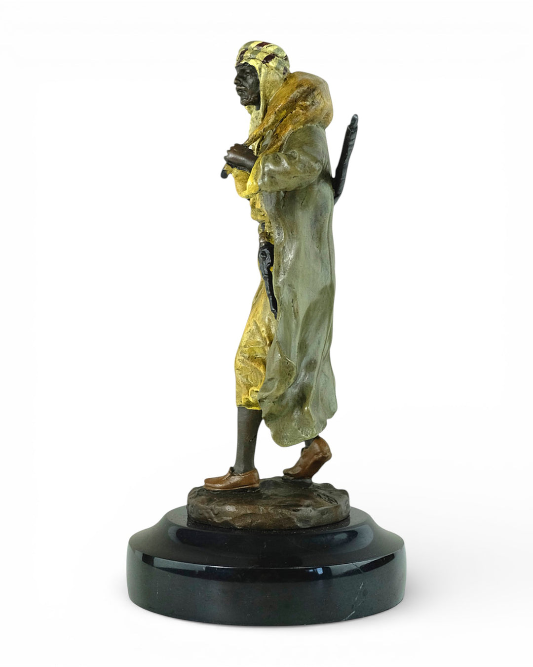 Vienna bronze sculpture of an Arabian hunter with prey