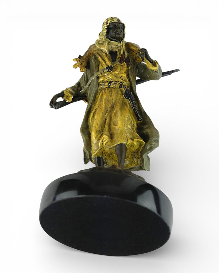 Vienna bronze sculpture of an Arabian hunter with prey