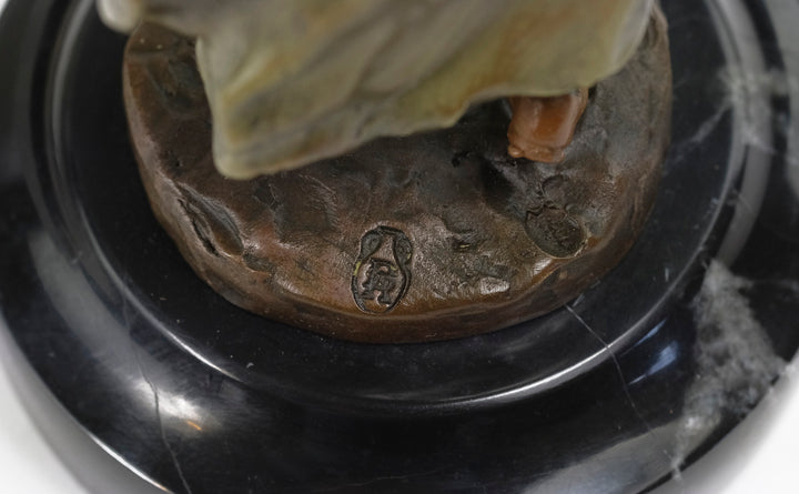 Vienna bronze sculpture of an Arabian hunter with prey