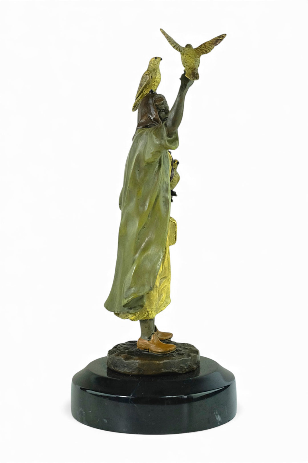 Weens bronzen beeld van een Arabische valkenier