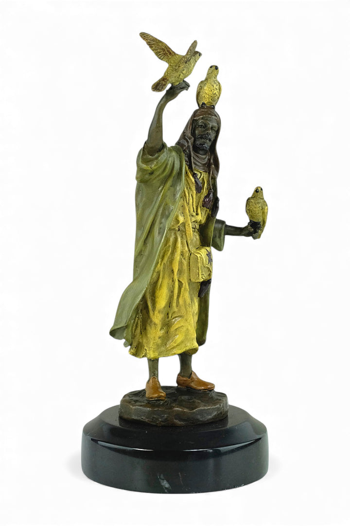 Weens bronzen beeld van een Arabische valkenier