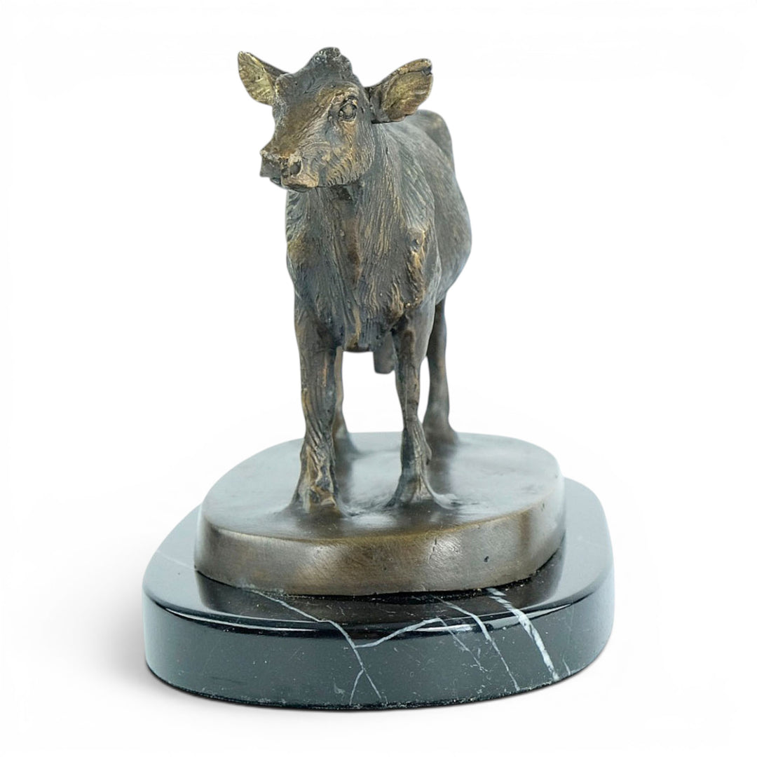 Bronze Sculpture of a Standing Cow