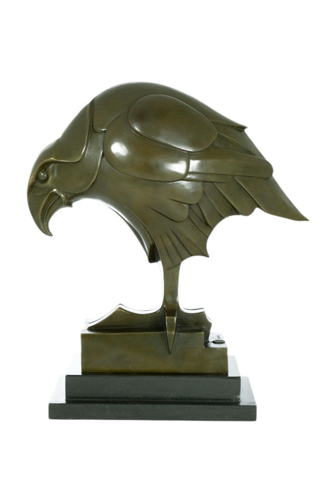 Large bronze sculpture of an eagle in Art Deco style