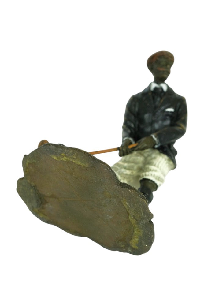 Bronze sculpture of a vintage golfer in Vienna bronze style