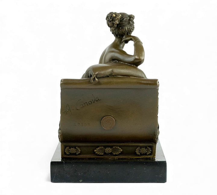 Bronzeskulptur von Pauline Bonaparte auf einer Chaiselongue