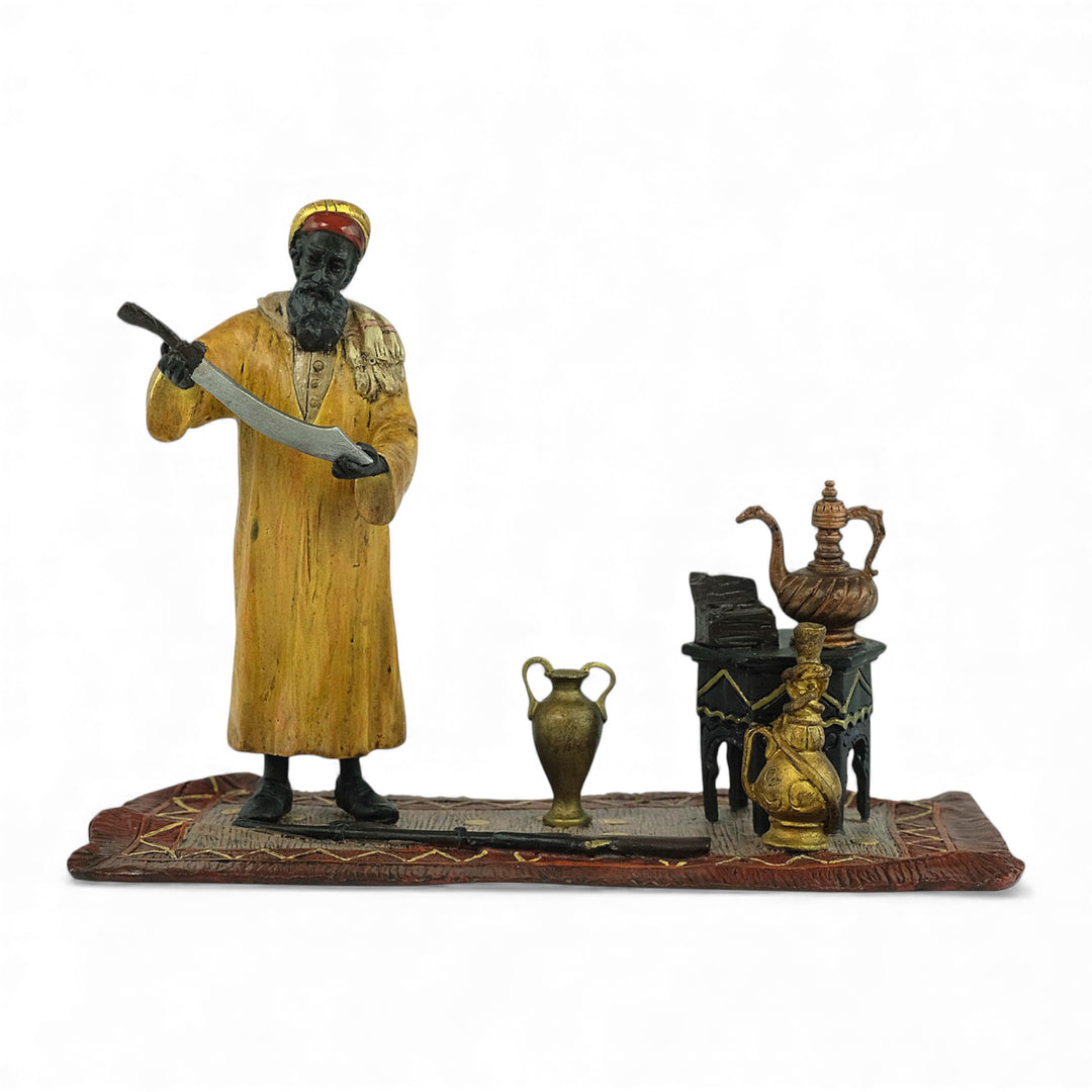 Escultura de bronce de Viena de un mercader árabe