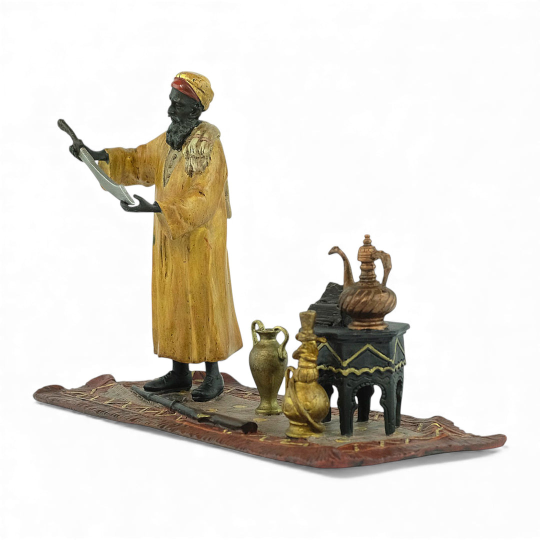 Escultura de bronce de Viena de un mercader árabe
