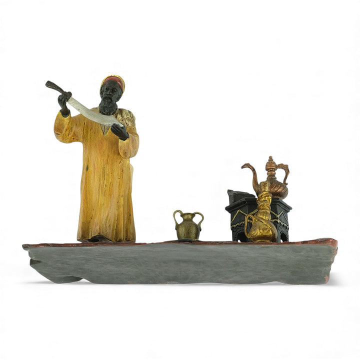 Escultura de bronce de Viena de un mercader árabe