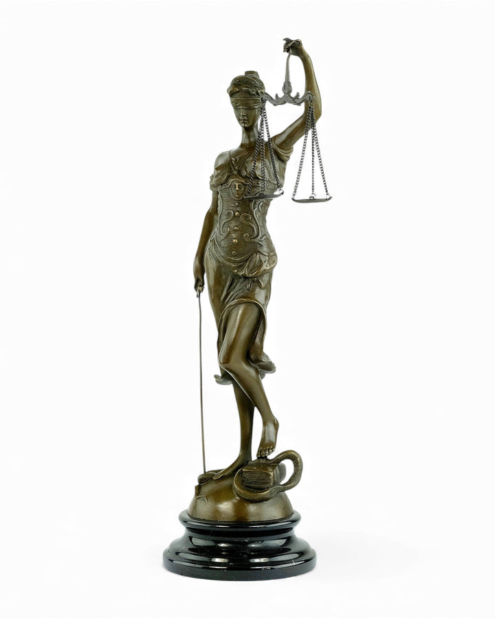 Escultura de bronce de la Dama Justicia