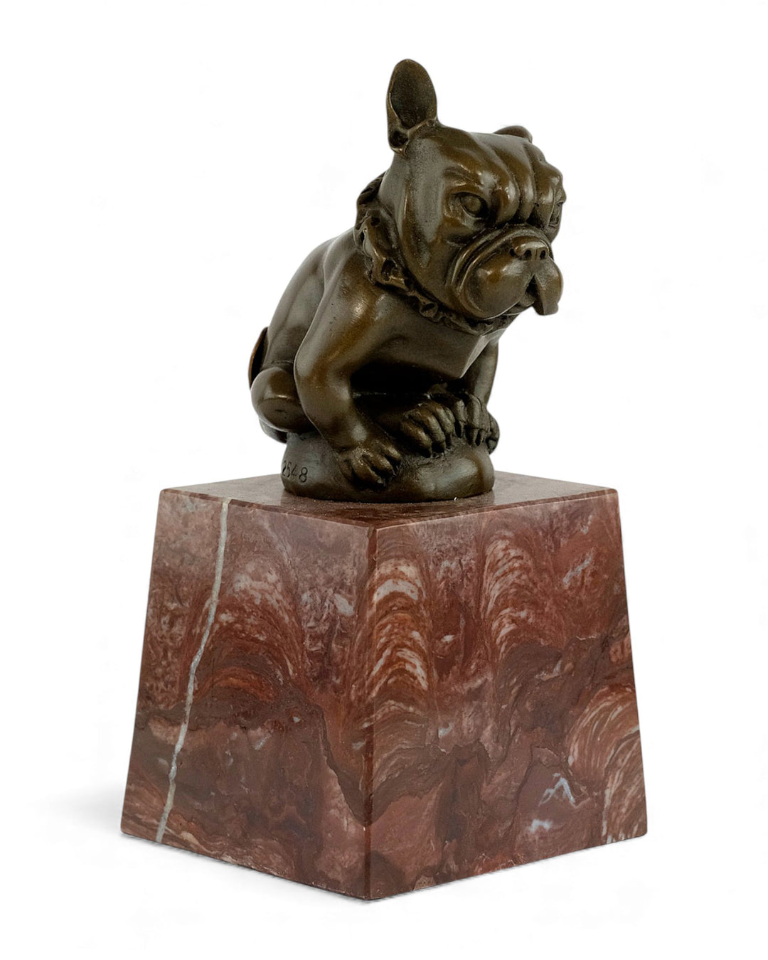 Escultura de bulldog en bronce de estilo Art Déco