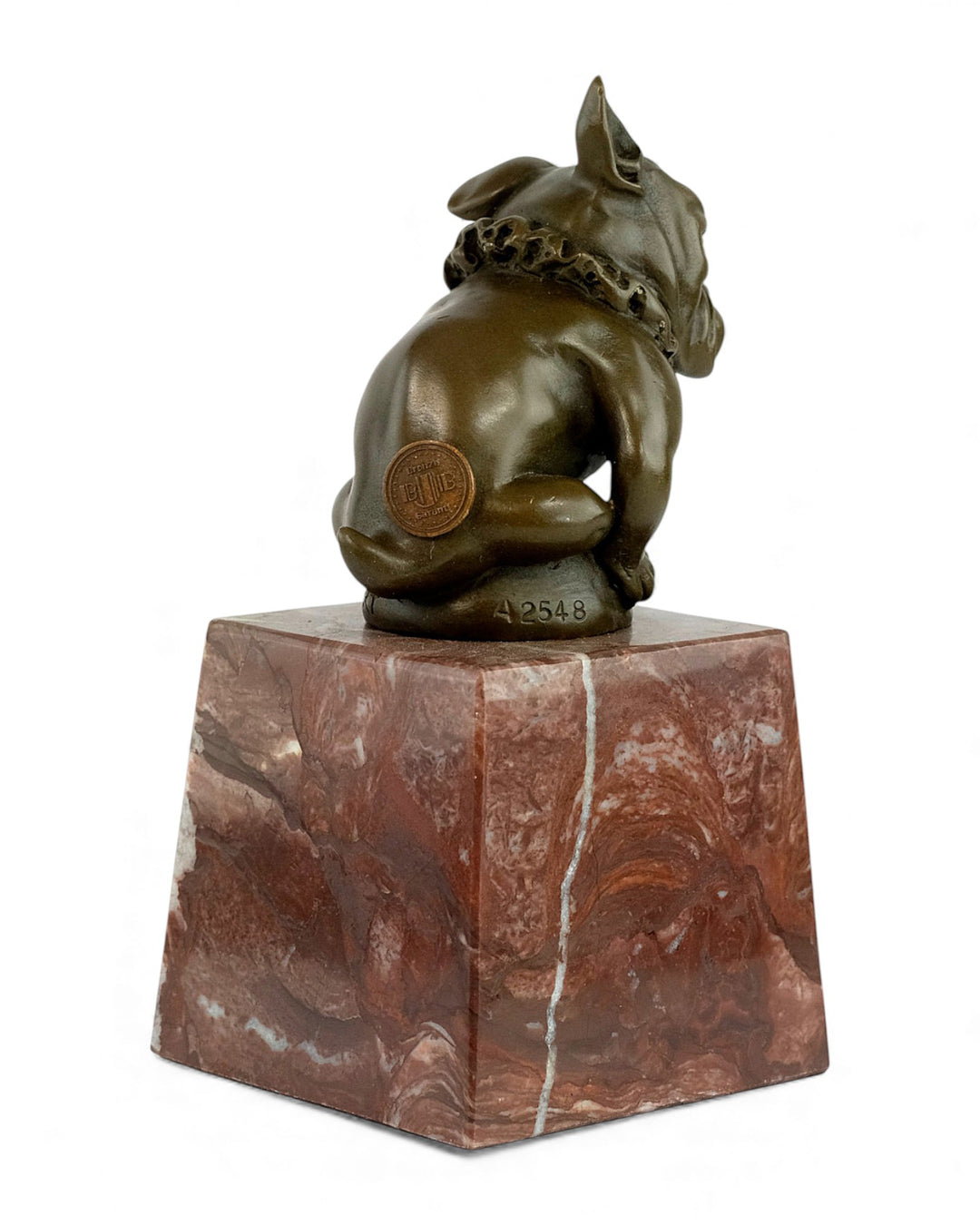 Escultura de bulldog en bronce de estilo Art Déco