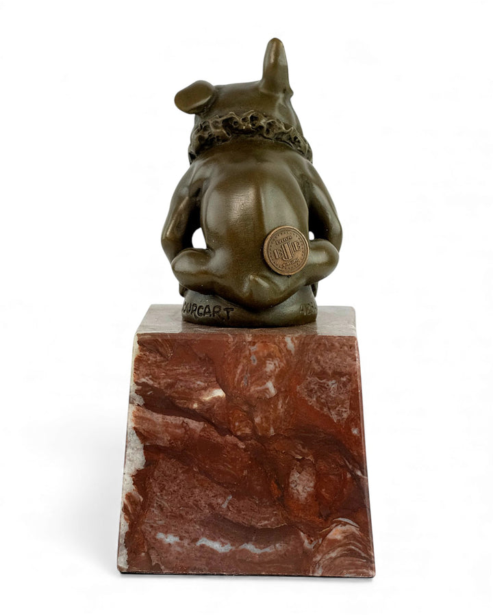 Escultura de bulldog en bronce de estilo Art Déco