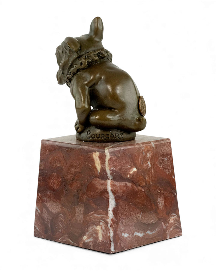 Escultura de bulldog en bronce de estilo Art Déco