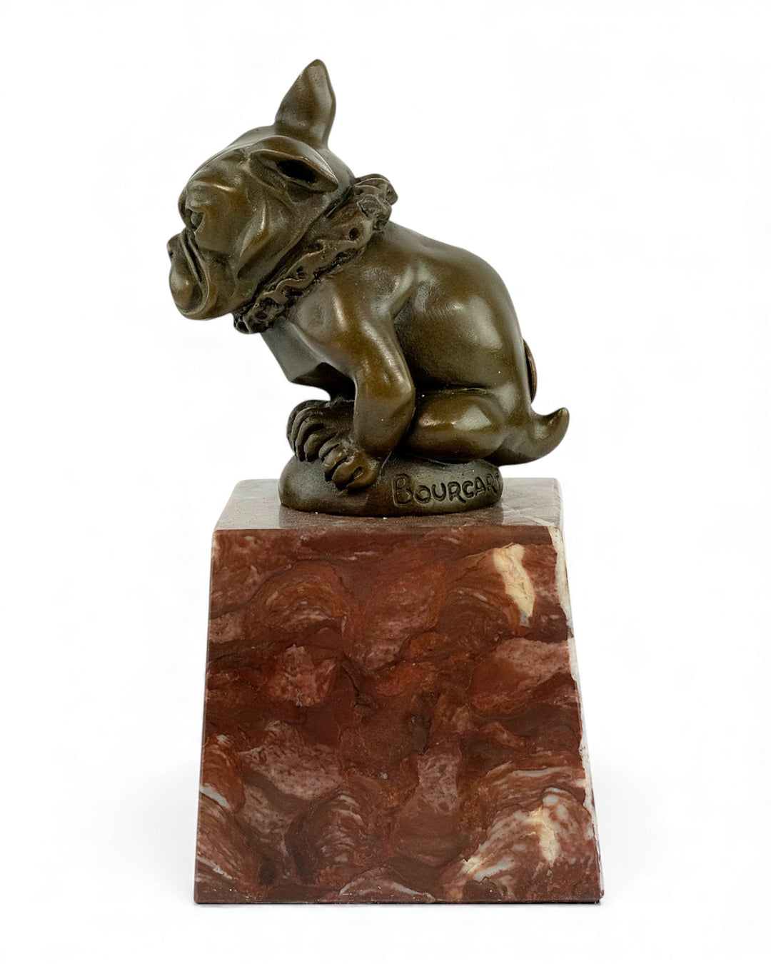 Escultura de bulldog en bronce de estilo Art Déco