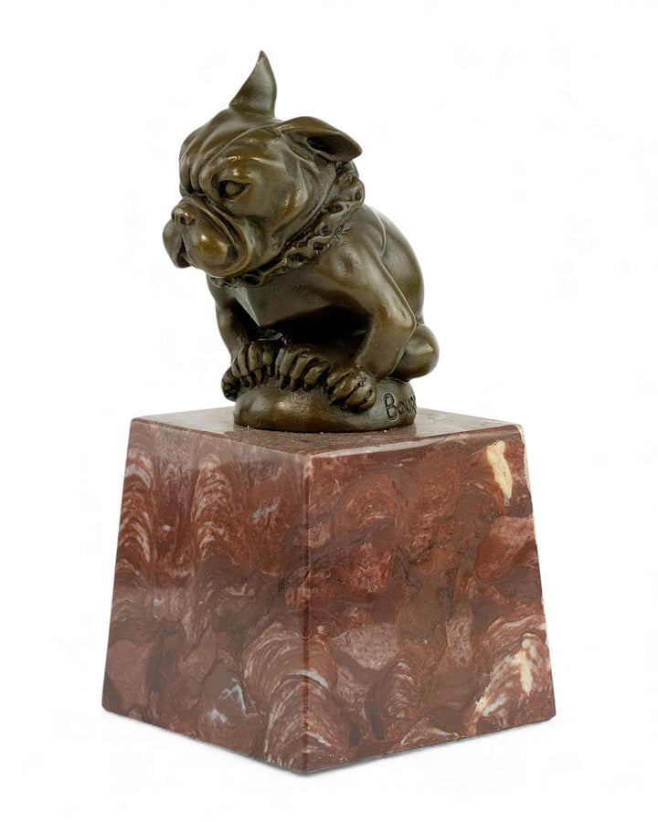 Escultura de bulldog en bronce de estilo Art Déco