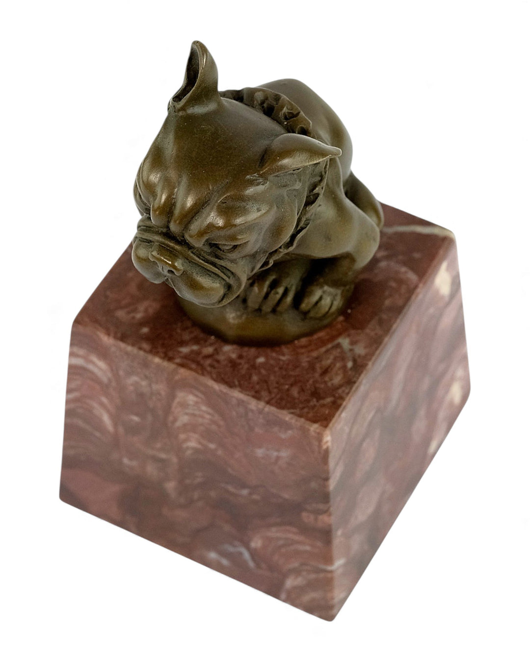 Escultura de bulldog en bronce de estilo Art Déco