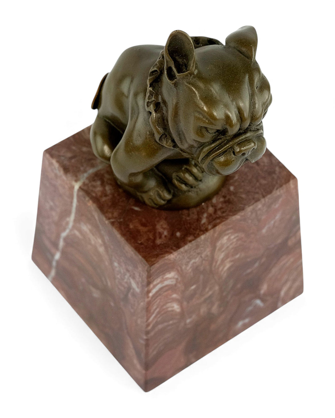 Escultura de bulldog en bronce de estilo Art Déco
