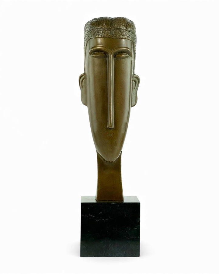 Escultura de bronce «Tête de Jeune Fille à la Frange», inspirada en Modigliani