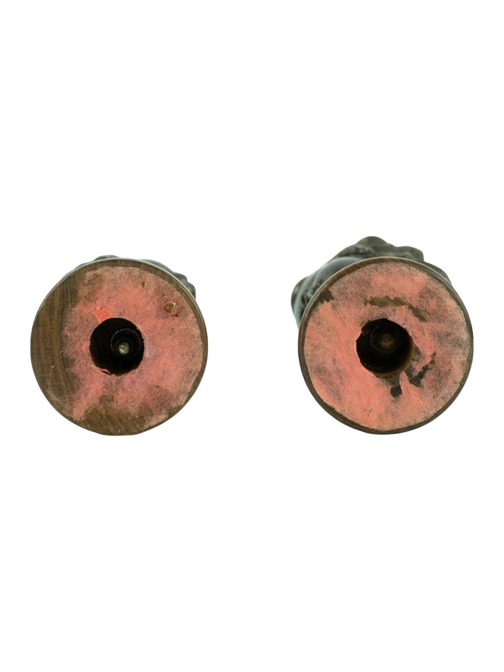 Ensemble de bustes anciens en bronze d'un garçon et d'une fille