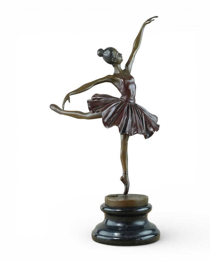 Elegant bronze sculpture of a graceful ballerina